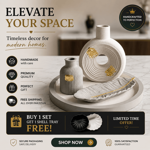Luxury Vase Set with Decorative Tray | Premium Home Decor