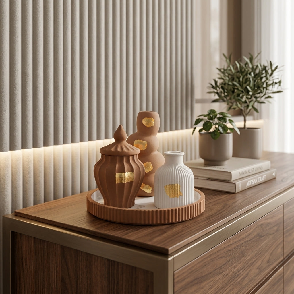 Luxury Ceramic Home Decor Set with Decorative Tray