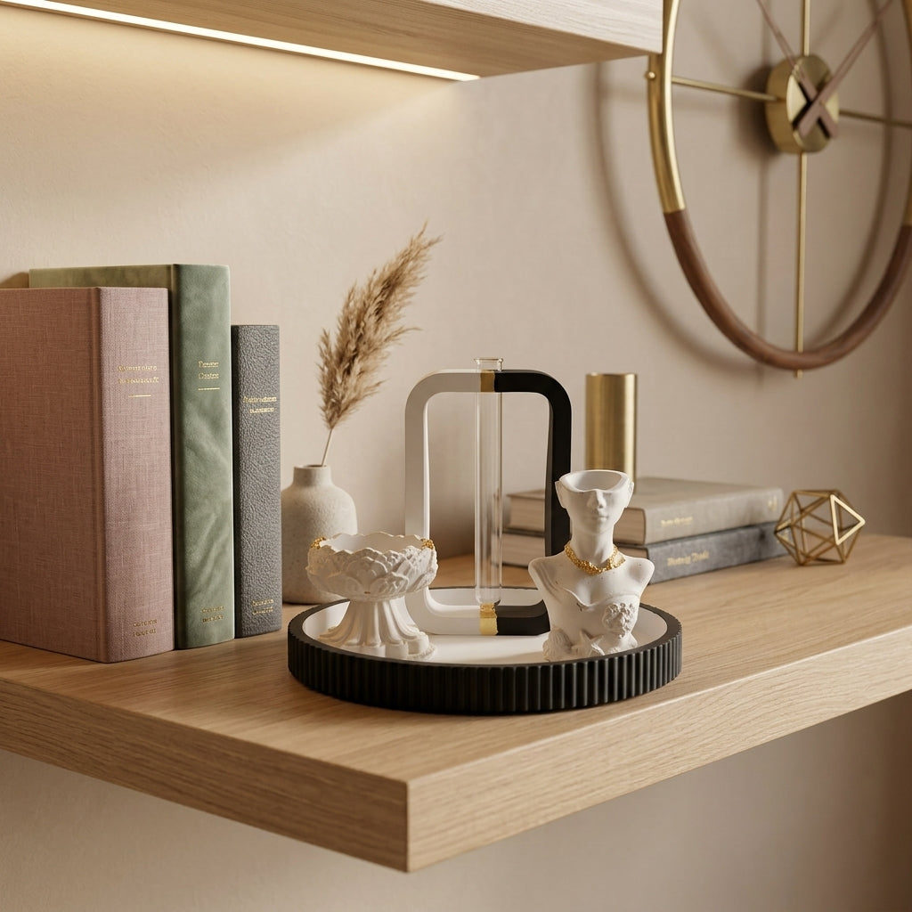 Handcrafted Dual-Tone Decorative Tray 4-Set