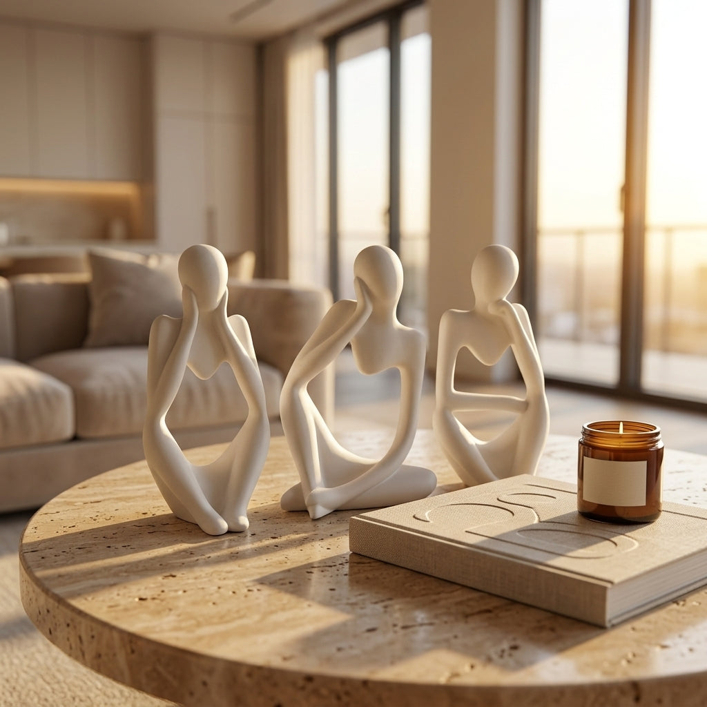 Abstract Thinker Statue (set of 3)