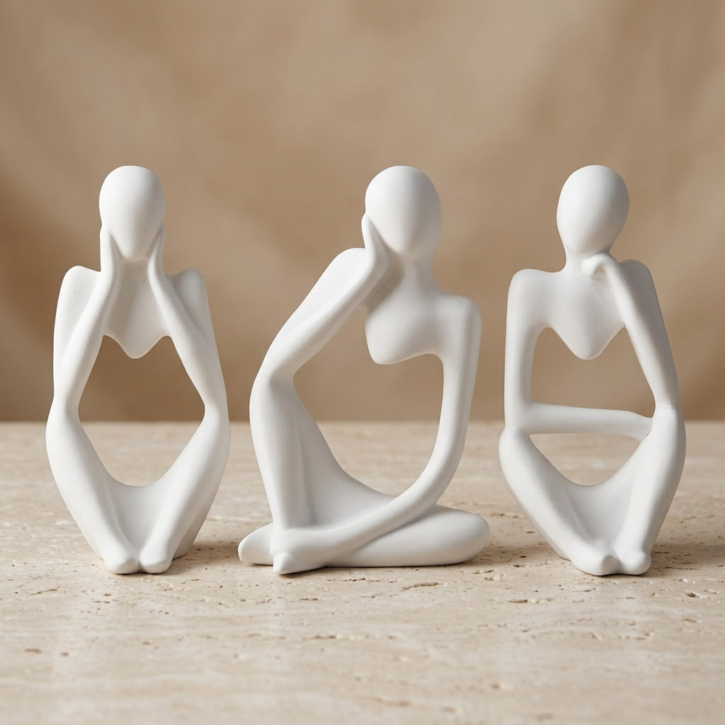 Abstract Thinker Statue (set of 3)