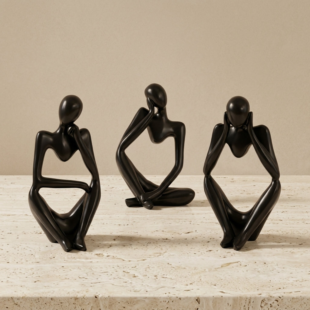 Abstract Thinker Statue (set of 3)